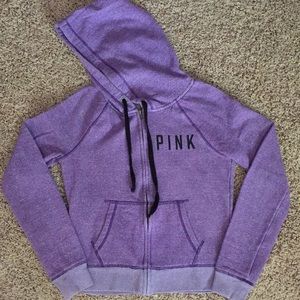Pink Hooded Zip-Up Sweatshirt